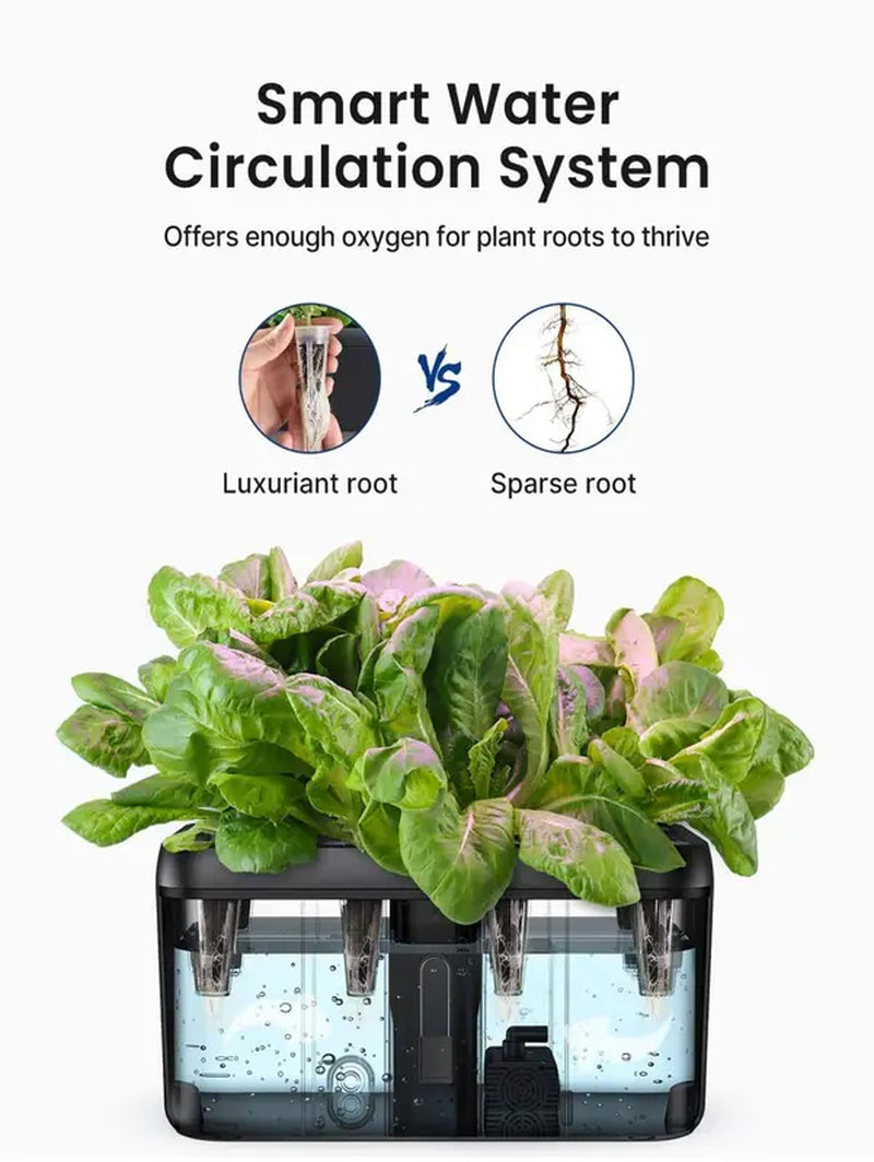 IDOO 8 Pods Hydroponic Growing System Black