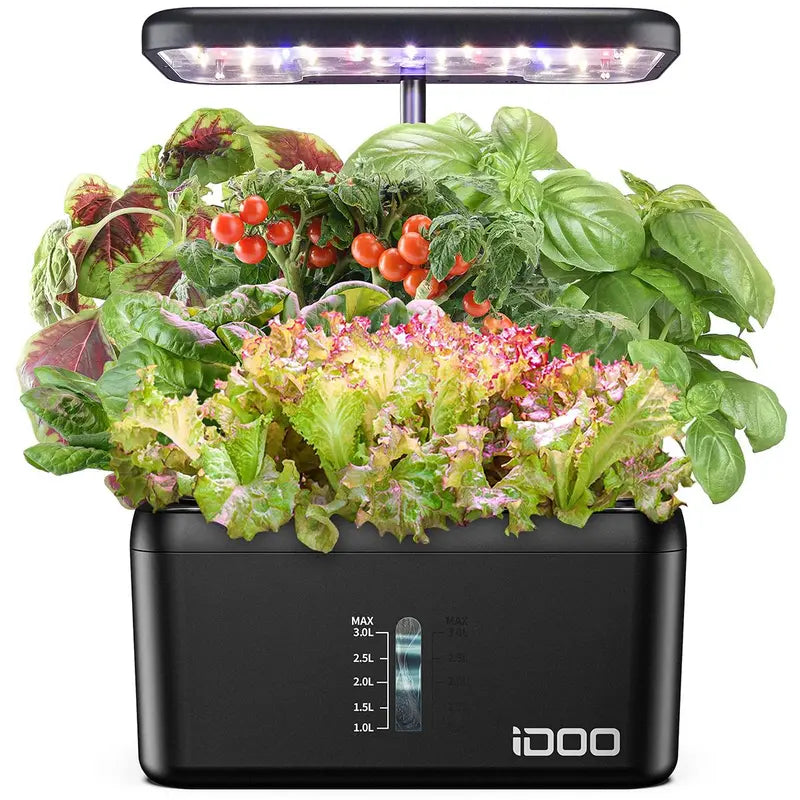 IDOO 8 Pods Hydroponic Growing System Black